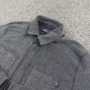 Vineyard Vines Jacket Mens L Gray Performance Fleece Snap Shirt Shacket Coat Top